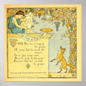 De vos en de druiven 1887 Walter Crane Poster (Voorkant)