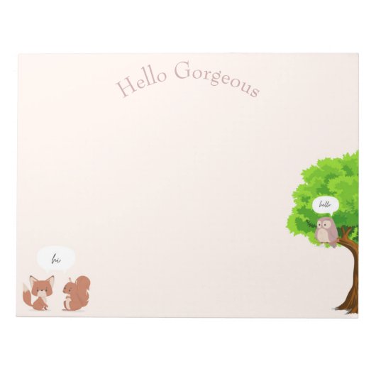 De vos en de eekhoorn notitieblok voor schattige l (Voorkant)