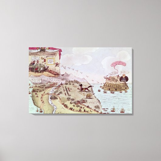 De vos en de gans; of Boney Broke Loose Canvas Afdruk (Voorkant)