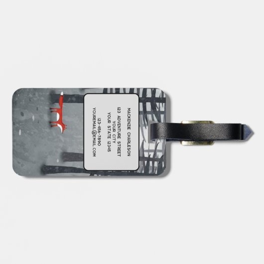 De vos en de Naam van de Douane van het Bos Bagagelabel (Achterkant horizontaal)