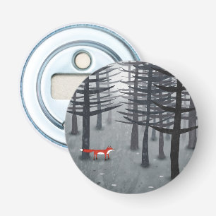 De vos en het bos button flesopener