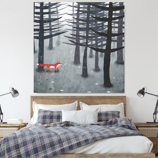 De vos en het bos canvas afdruk (Insitu (Slaapkamer))