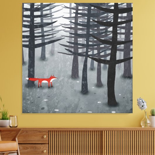 De vos en het bos canvas afdruk (Insitu (Woonkamer))