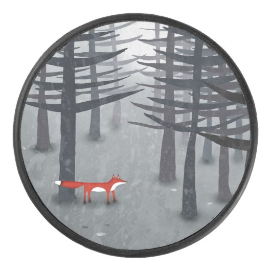 De vos en het bos hockey puck (Voorkant)