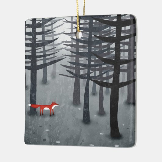 De vos en het bos keramisch ornament (Links)