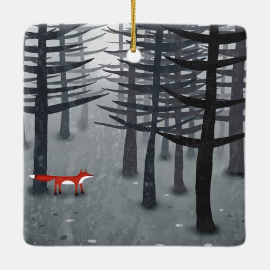 De vos en het bos keramisch ornament (Achterkant)