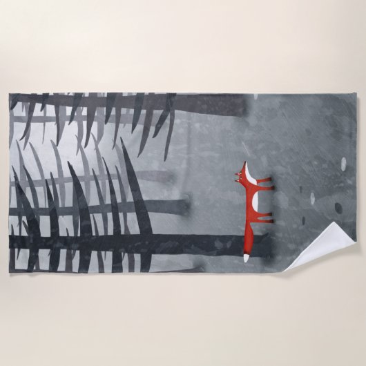 De vos en het bos strandlaken (Voorkant)