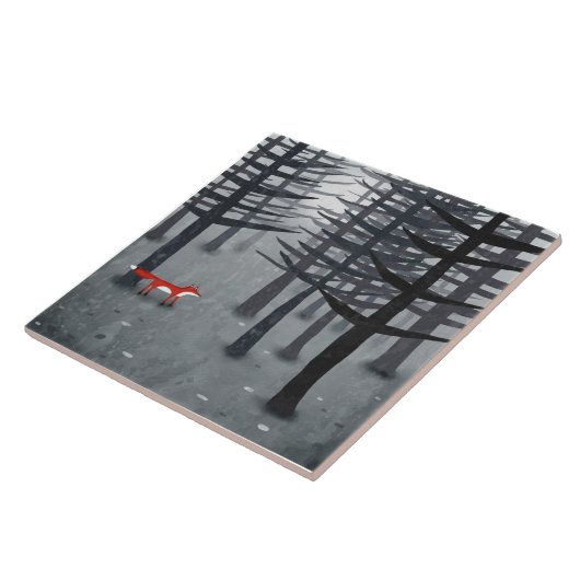 De vos en het bos tegeltje (Zijkant)