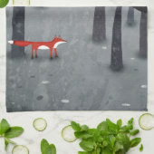 De vos en het bos theedoek (Gevouwen)