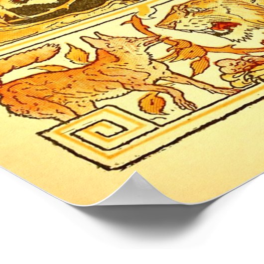 De Vos en Muggen Walter Crane Poster (Hoek)