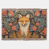 De vos en rode bloemen art nouveau stijl deken (Voorkant)