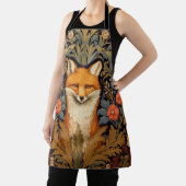 De vos en rode bloemen art nouveau stijl schort (Insitu)