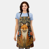 De vos en rode bloemen art nouveau stijl schort (Gedragen)