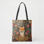 De vos en rode bloemen art nouveau stijl tote bag (Voorkant)