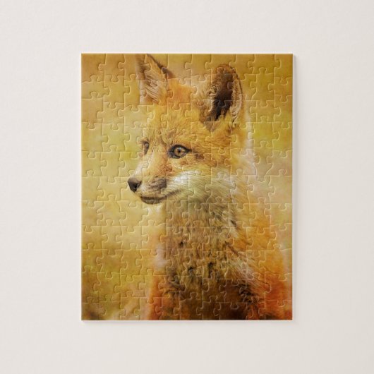 De vos in het hout legpuzzel (Verticaal)