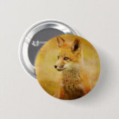 De vos in het hout ronde button 5,7 cm (Voorkant /achterkant)