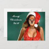 De vos is de Helper van de Kerstman Feestdagenkaart (Voorkant / Achterkant)