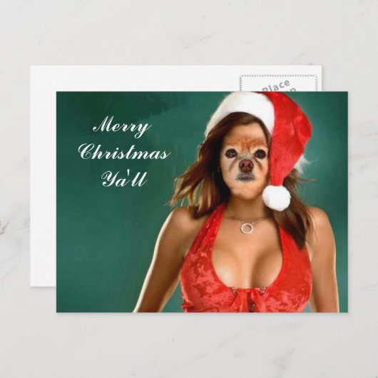 De vos is de Helper van de Kerstman Feestdagenkaart (Voorkant / Achterkant)