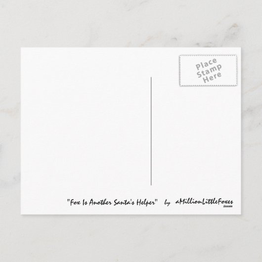 De vos is de Helper van de Kerstman Feestdagenkaart (Achterkant)