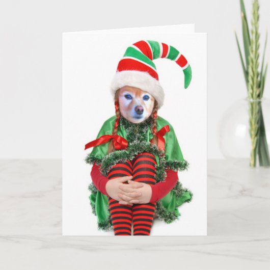 De vos is een Elf van het Meisje, #2 Feestdagen Kaart (Voorkant)