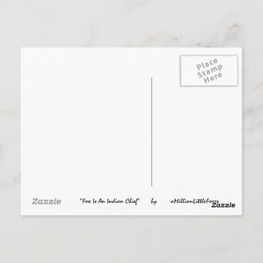 De vos is een Indische Leider Briefkaart (Achterkant)