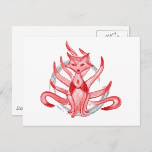 De vos met negen staarten briefkaart (Voorkant / Achterkant)