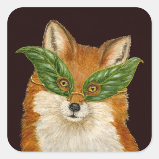 De vos-stickers lenigen vierkante sticker (Voorkant)