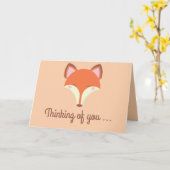 De Vos van Kawaii - het Denken aan u Kaart (Gele Bloem)