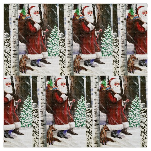 De vos van Kerstmanstof Stof (Swatch)
