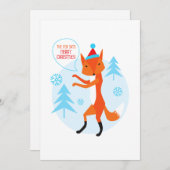 De vos zegt vrolijk kerstfeest! feestdagenkaart (Voorkant / Achterkant)