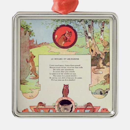 De vossen en de druiven metalen ornament (Voorkant)