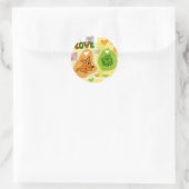De vossenliefde ronde sticker (Tas)