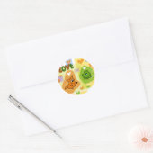 De vossenliefde ronde sticker (Envelop)