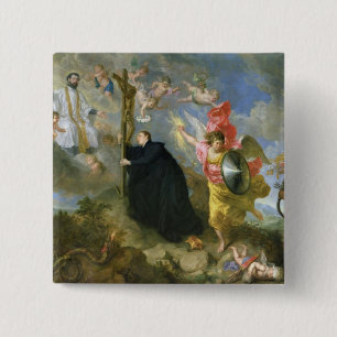 De Vows of Saint Aloysius of Gonzaga Vierkante Button 5,1 Cm