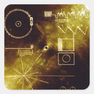 De Voyager Golden Record Vierkante Sticker