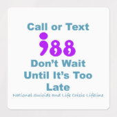 De vraag of de Tekst 988 wachten niet Labels (Design 1)