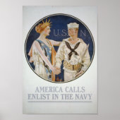 De Vraag van Amerika - Enlist in de marine Poster (Voorkant)