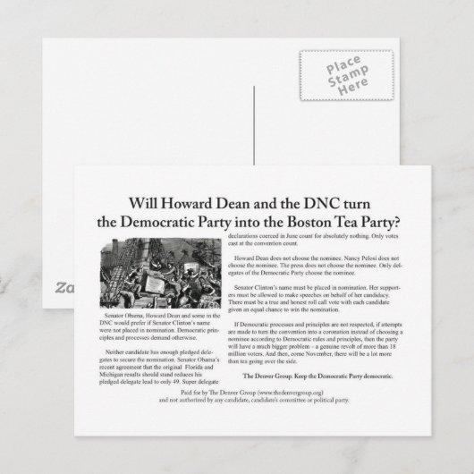 De vraag van de Vraag van het Broodje van de Groep Briefkaart (Voorkant / Achterkant)