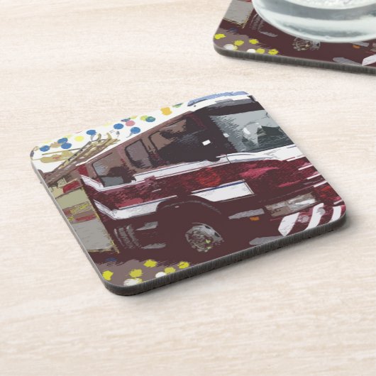 De Vrachtwagen van de brand Bier Onderzetter (Linkerzijde)