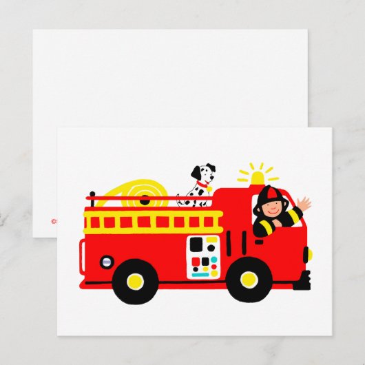 De Vrachtwagen van de brand Briefkaart (Voorkant / Achterkant)