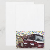De Vrachtwagen van de brand Briefpapier (Voorkant / Achterkant)