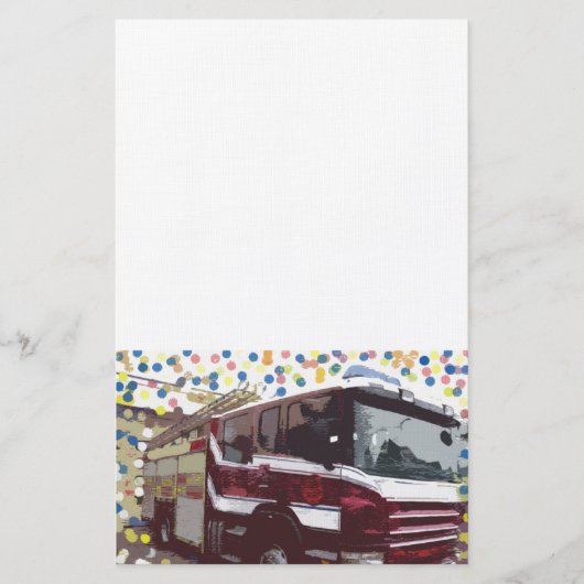 De Vrachtwagen van de brand Briefpapier (Voorkant)