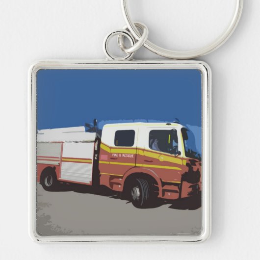 De Vrachtwagen van de brand Sleutelhanger (Voorkant)