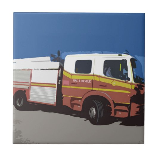 De Vrachtwagen van de brand Tegeltje (Voorkant)