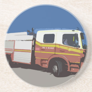 De Vrachtwagen van de brand Zandsteen Onderzetter