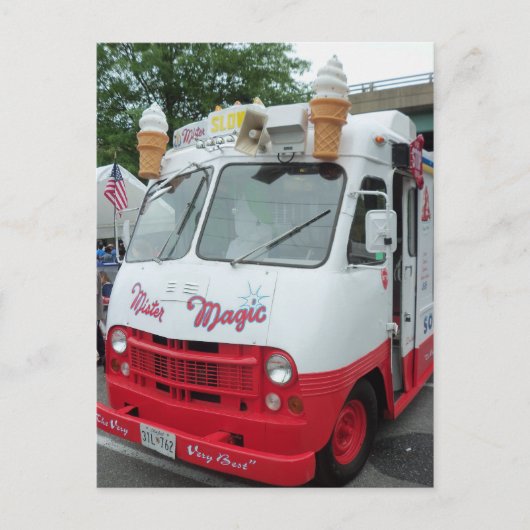 De Vrachtwagen van het roomijs Briefkaart (Voorkant)