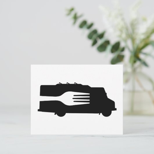 De Vrachtwagen van het voedsel: (Zwart/Witte) Briefkaart (Staand voorkant)