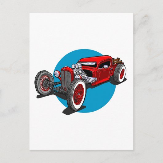 De Vrachtwagen van Ratrod Briefkaart (Voorkant)