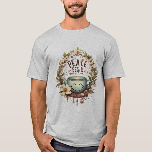 De vrede begint met een glimlach T-Shirt (Voorkant)