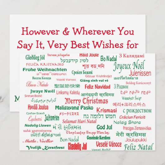 De vrede coëxisteert Gelukkige Vrolijke Kerstmis Feestdagenkaart (Voorkant / Achterkant)